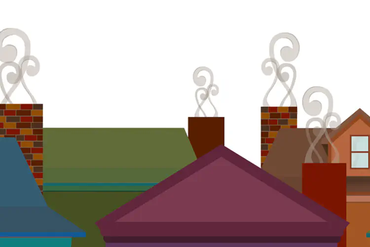 Village Chimney roofs illustration